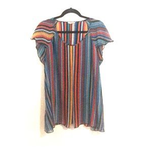 Multi colored striped blouse